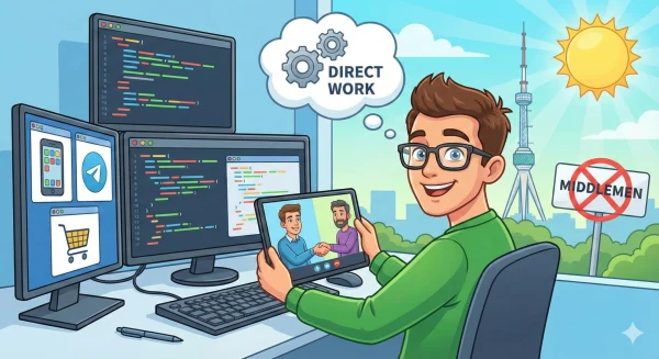 Sayt yoki ilova kerakmi? Dasturchi bilan to‘g‘ridan-to‘g‘ri ishlang — tez, hamyonbop va ishonchli