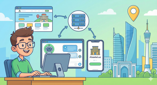 Ahostel.uz: Toshkentdagi hostel uchun veb-sayt, Telegram bot va mobil ilova ishlab chiqish (Case Study)